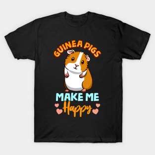 Adorable Guinea Pigs Make Me Happy T-Shirt